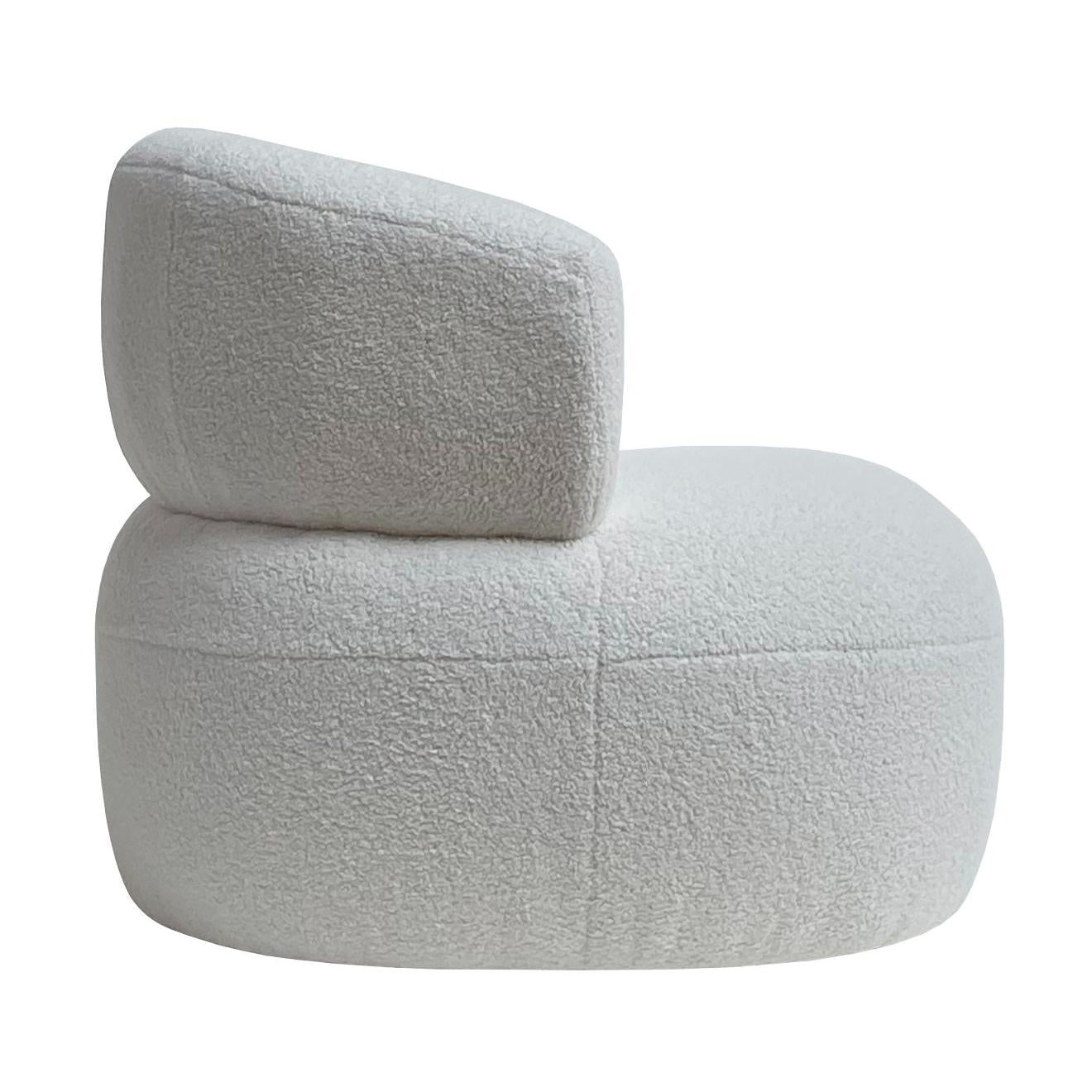 MONA BOUCLE TEXTURED FABRIC CHAIR IN SNOW - MyChocolateWood