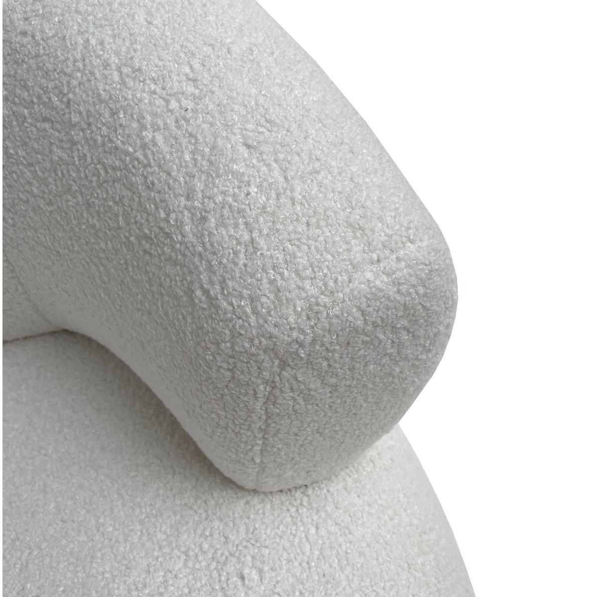 MONA BOUCLE TEXTURED FABRIC CHAIR IN SNOW - MyChocolateWood