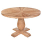 MONCLAIR ROUND SOLID OAK DINING TABLE WITH PEDESTAL BASE 150CM - MyChocolateWood