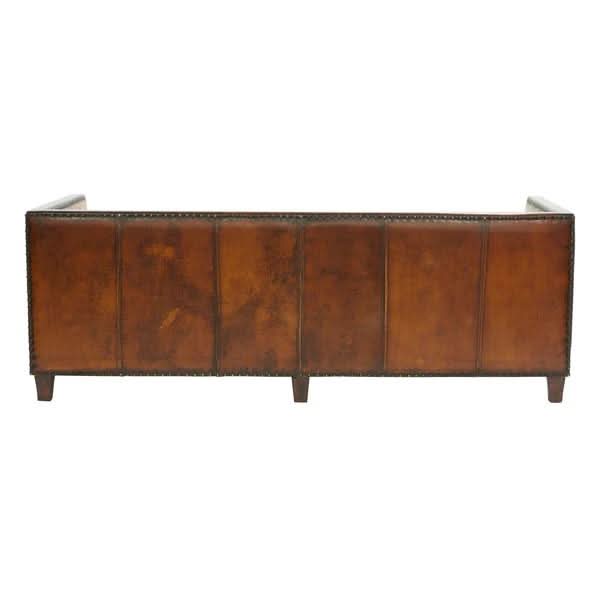 MORANG AGED LEATHER 3 SEATER SOFA IN TOFFEE FINISH - MyChocolateWood