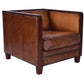 MORANG AGED LEATHER ARMCHAIR IN TOFFEE FINISH - MyChocolateWood