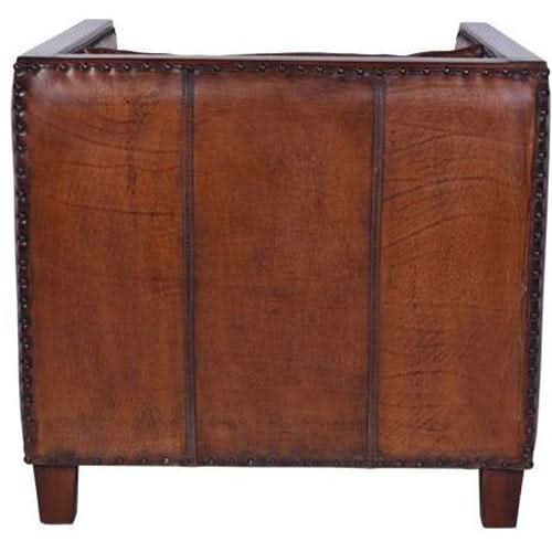 MORANG AGED LEATHER ARMCHAIR IN TOFFEE FINISH - MyChocolateWood