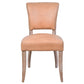 MORANG CARAMEL LEATHER  DINING CHAIR WITH WHITE WASH LEGS - MyChocolateWood