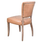 MORANG CARAMEL LEATHER  DINING CHAIR WITH WHITE WASH LEGS - MyChocolateWood