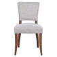 MORANG DOVE GREY LINEN CHAIR WITH MARON LEGS - MyChocolateWood