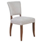 MORANG DOVE GREY LINEN CHAIR WITH MARON LEGS - MyChocolateWood