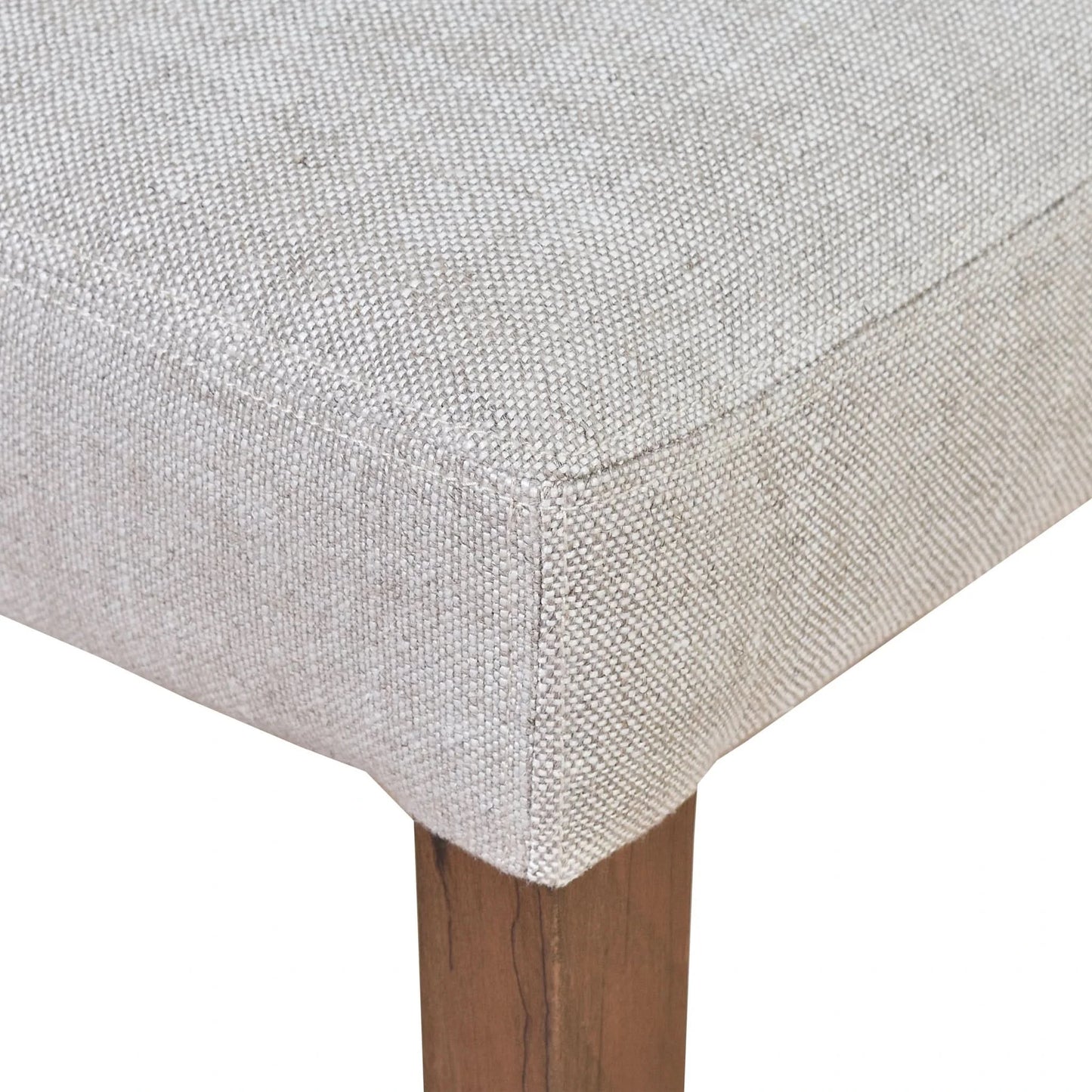 MORANG DOVE GREY LINEN CHAIR WITH MARON LEGS - MyChocolateWood