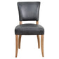 MORANG ESPRESSO TOP GRAIN DISTRESSED COWHIDE LEATHER DINING CHAIR BRIAR SMOKE LEGS - MyChocolateWood