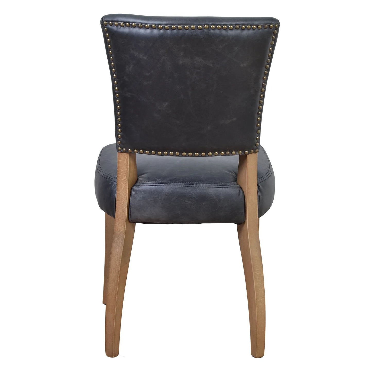 MORANG ESPRESSO TOP GRAIN DISTRESSED COWHIDE LEATHER DINING CHAIR BRIAR SMOKE LEGS - MyChocolateWood