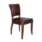 MORANG WAXED TOP GRAIN COWHIDE BROWN LEATHER DINING CHAIR MARON LEGS - MyChocolateWood