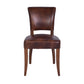 MORANG WAXED TOP GRAIN COWHIDE BROWN LEATHER DINING CHAIR MARON LEGS - MyChocolateWood