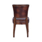 MORANG WAXED TOP GRAIN COWHIDE BROWN LEATHER DINING CHAIR MARON LEGS - MyChocolateWood