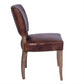 MORANG WAXED TOP GRAIN COWHIDE LEATHER DINING CHAIR BROWN W/ BRIAR SMOKE LEGS - MyChocolateWood