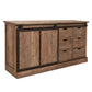 MORIAH SOLID RECLAIMED ELM TRACK SLIDING DOOR BUFFET BLACK & NATURAL - MyChocolateWood