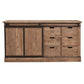 MORIAH SOLID RECLAIMED ELM TRACK SLIDING DOOR BUFFET BLACK & NATURAL - MyChocolateWood