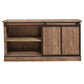 MORIAH SOLID RECLAIMED ELM TRACK SLIDING DOOR BUFFET BLACK & NATURAL - MyChocolateWood
