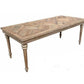 MORO RECYCLED ELM RUSTIC DINING TABLE PARQUETRY TOP 200CM - MyChocolateWood