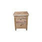 MORO RUSTIC RECYCLED ELM 2 DRAWER BEDSIDE TABLE PARQUETRY TOP 50CM - MyChocolateWood