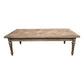 MORO RUSTIC RECYCLED ELM COFFEE TABLE WITH PARQUETRY TOP 140CM - MyChocolateWood