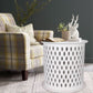 MOSAIC ROUND SIDE TABLE 50X50X50CM-WHITE - MyChocolateWood