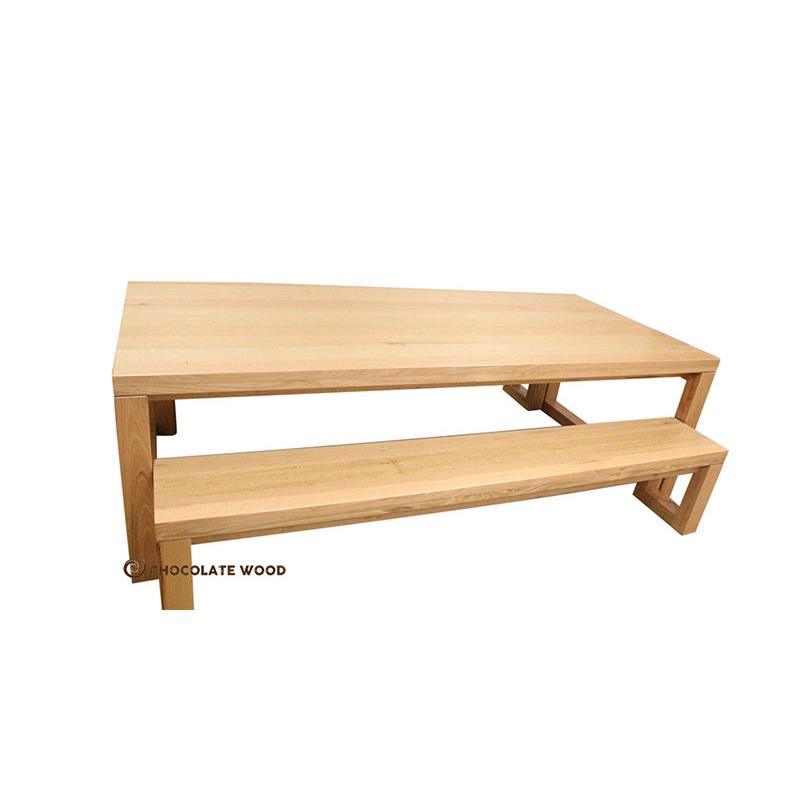 MOSMAN TASSIE OAK DINING TABLE + 2 BENCHES - AUSTRALIAN CUSTOM MADE - MyChocolateWood