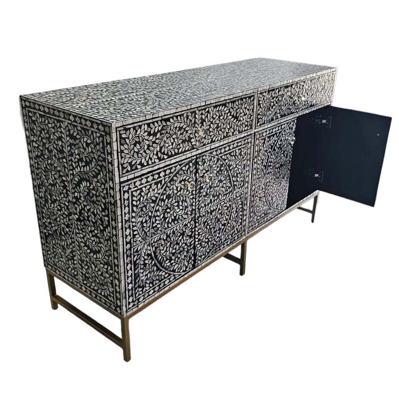 MOTHER OF PEARL ENCHANTING VINE 2 DRAWER 4 DOOR BUFFET/SIDEBOARD - MyChocolateWood