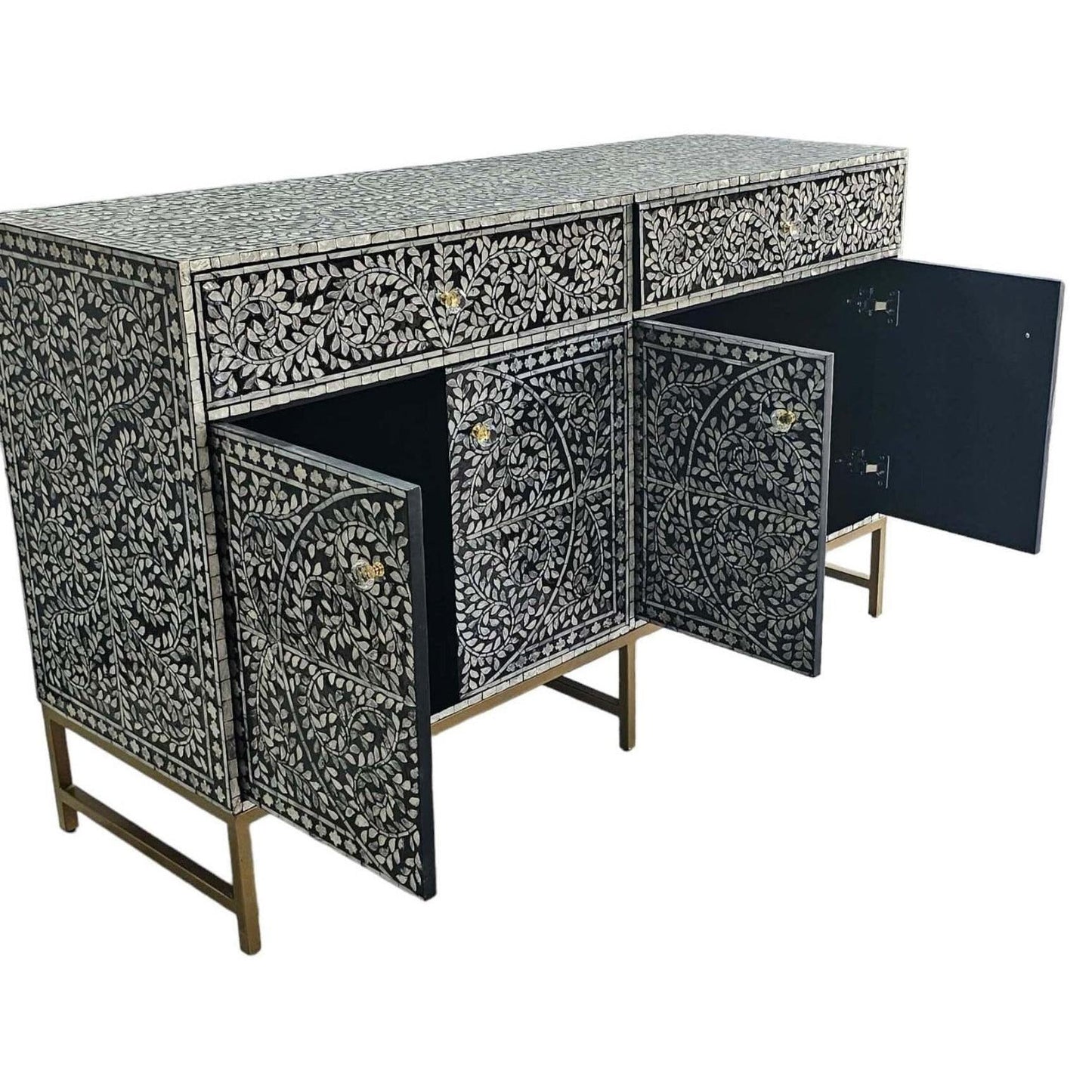 MOTHER OF PEARL ENCHANTING VINE 2 DRAWER 4 DOOR BUFFET/SIDEBOARD - MyChocolateWood