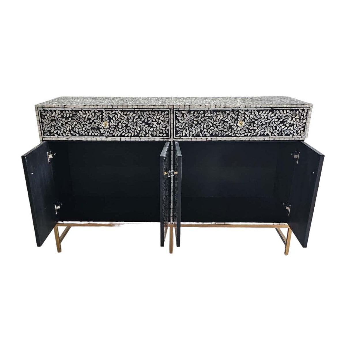 MOTHER OF PEARL ENCHANTING VINE 2 DRAWER 4 DOOR BUFFET/SIDEBOARD - MyChocolateWood