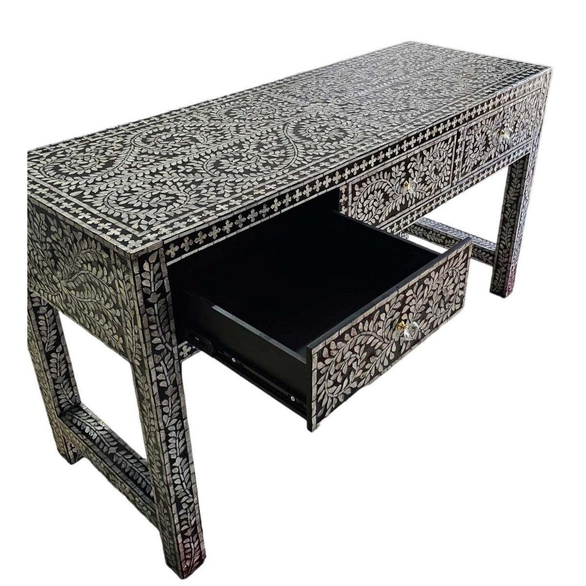 MOTHER OF PEARL ENCHANTING VINE 3 DRAWERS CONSOLE TABLE - MyChocolateWood