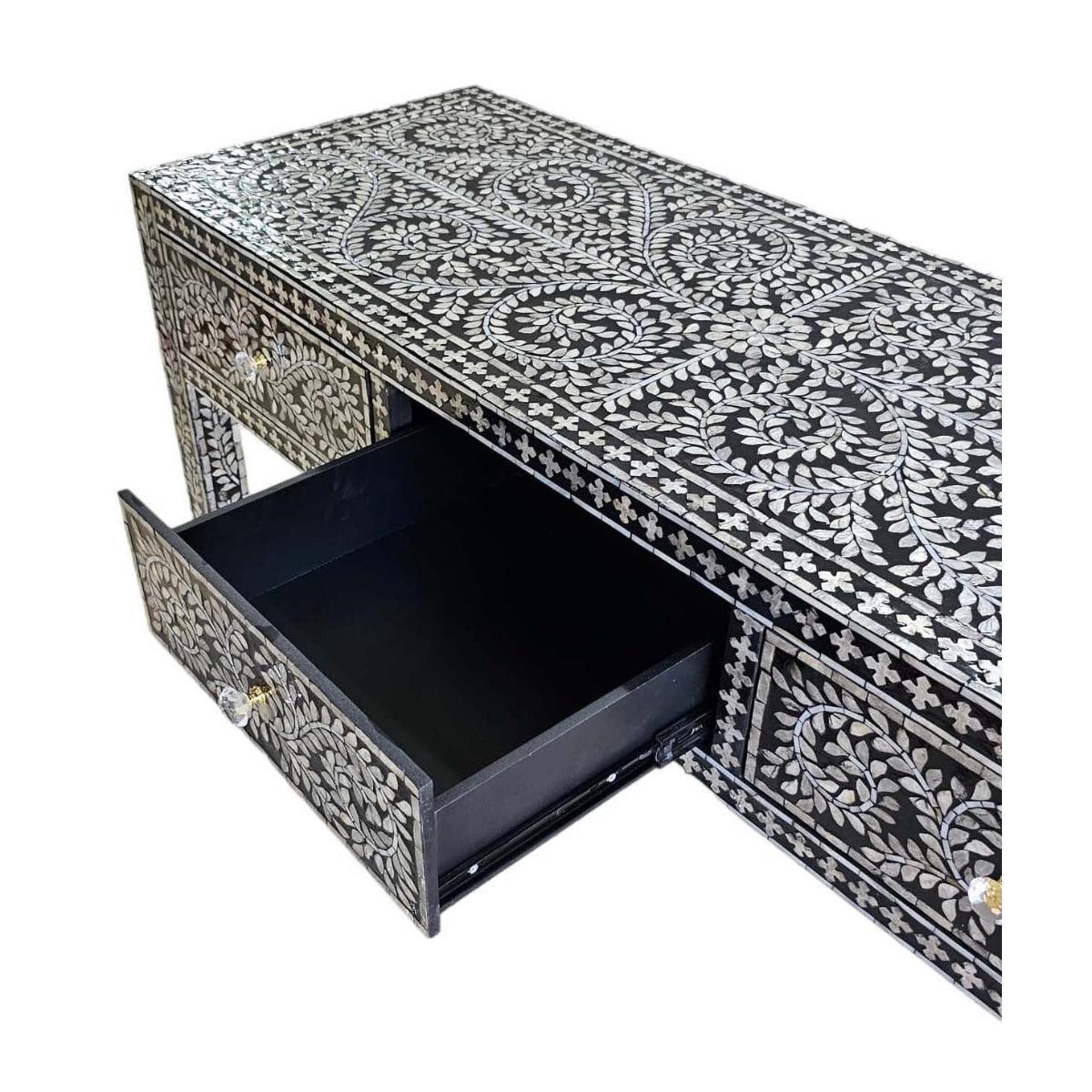 MOTHER OF PEARL ENCHANTING VINE 3 DRAWERS CONSOLE TABLE - MyChocolateWood