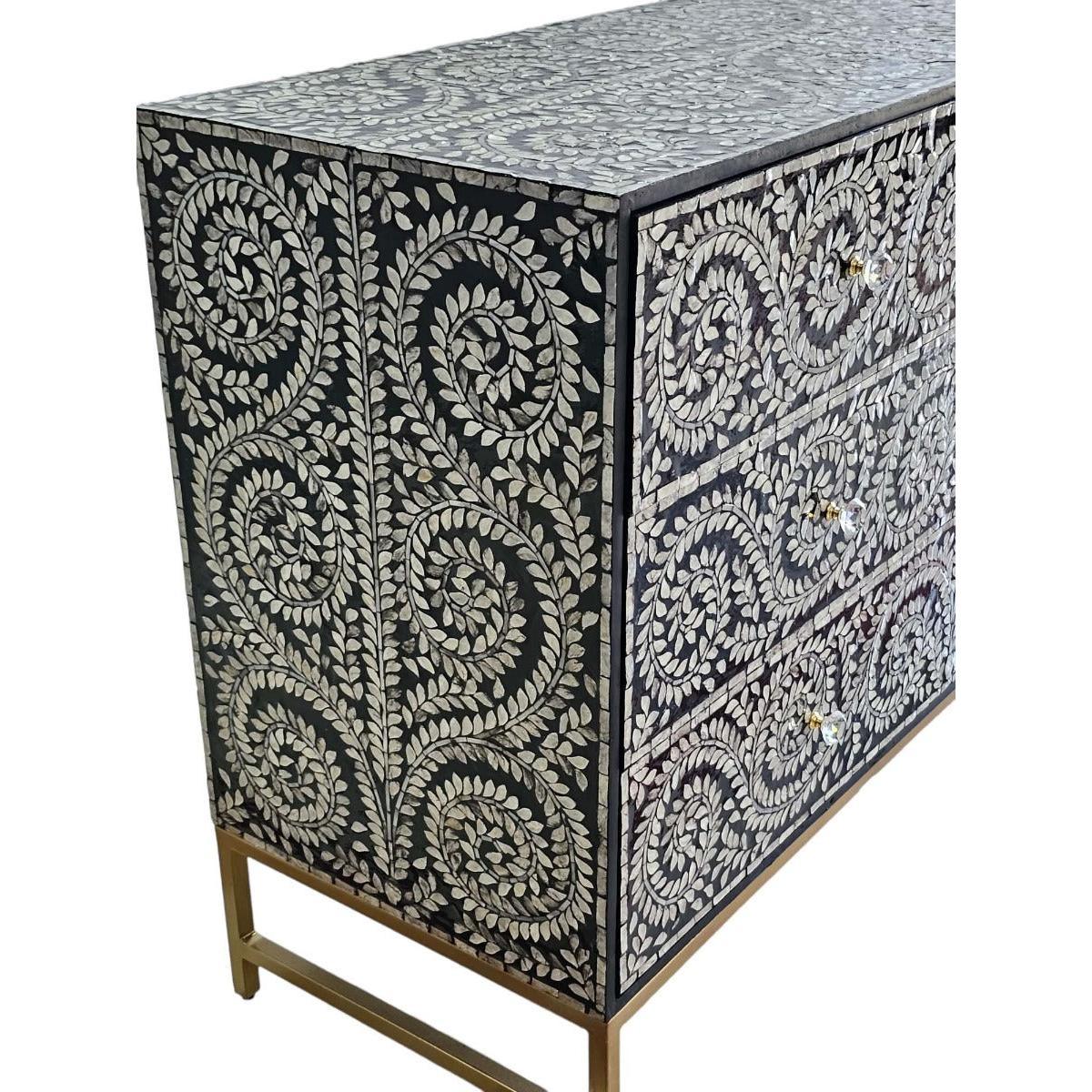 MOTHER OF PEARL ENCHANTING VINE 6 DRAWERS DRESSER - MyChocolateWood