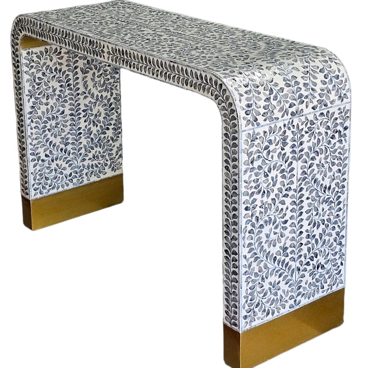 MOTHER OF PEARL MONOCHROME ELEGANCE CONSOLE TABLE - MyChocolateWood