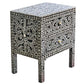 MOTHER OF PEARL NOIR 2 DRAWERS BEDSIDE TABLE - MyChocolateWood