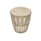 MOWGLI SOLID MANGO WOOD ROUND LAMP/SIDE TABLE IN A DRIFTWOOD WHITEWASH FINISH - MyChocolateWood