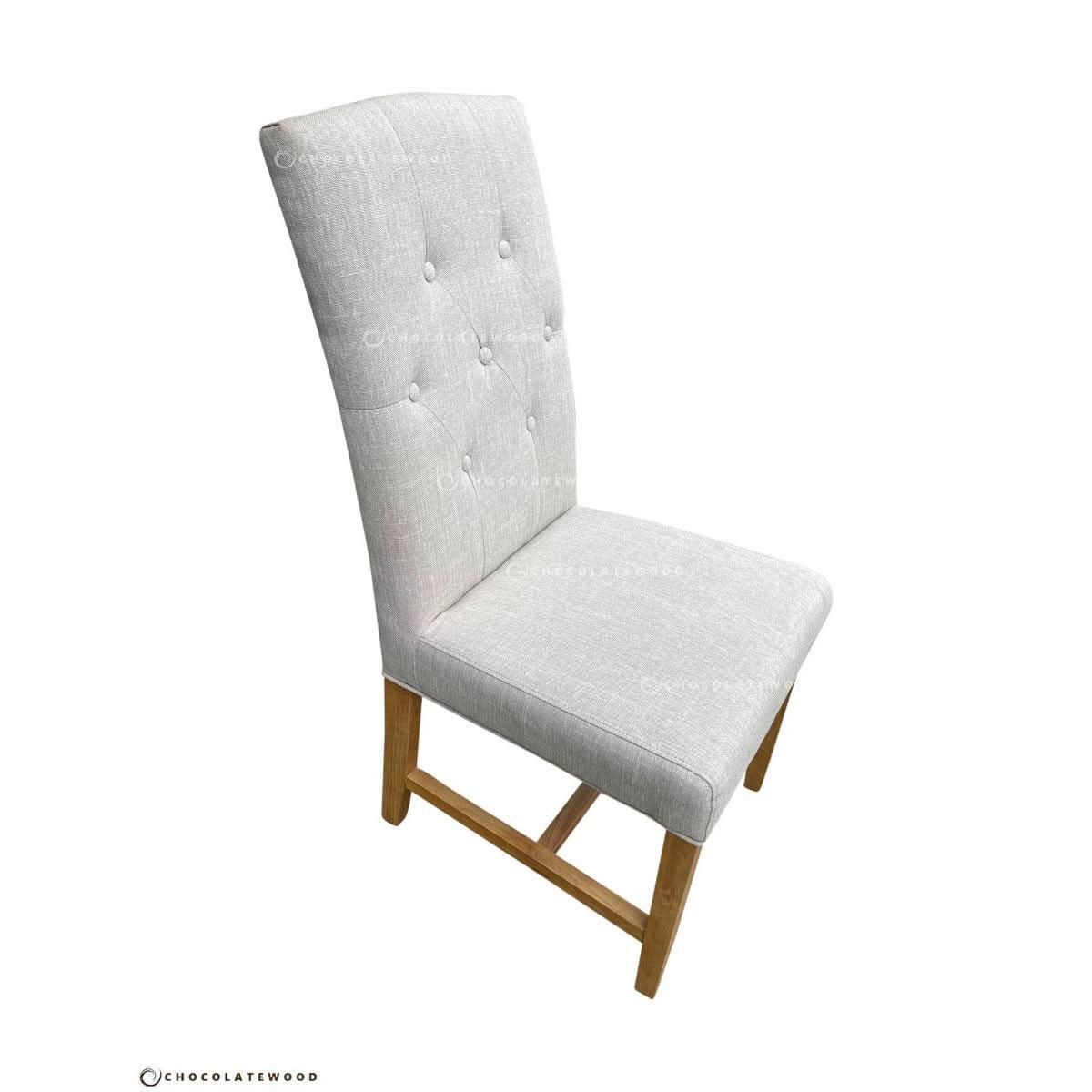 MULAN FABRIC DINING CHAIR IN FLAXEEN - FLOOR STOCK CLEARANCE - MyChocolateWood