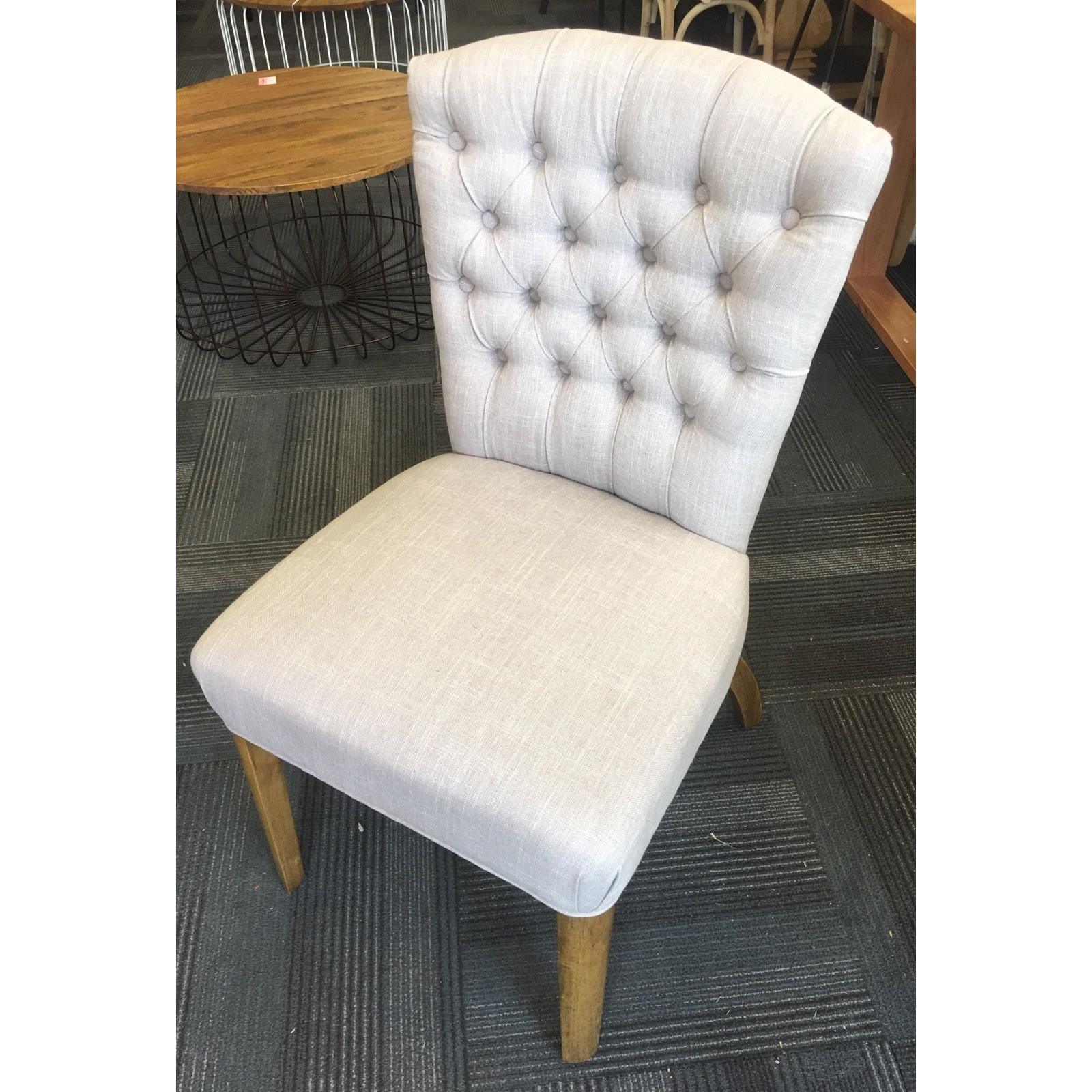 MURDOCH SOLID OAK FRAME LINEN DINING CHAIR - MyChocolateWood