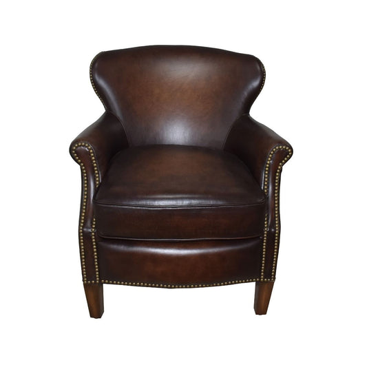 NAPIER GENUINE TOP GRAIN LEATHER ARMCHAIR EASY CHAIR LOUNGE CHAIR FONTANA COLOUR