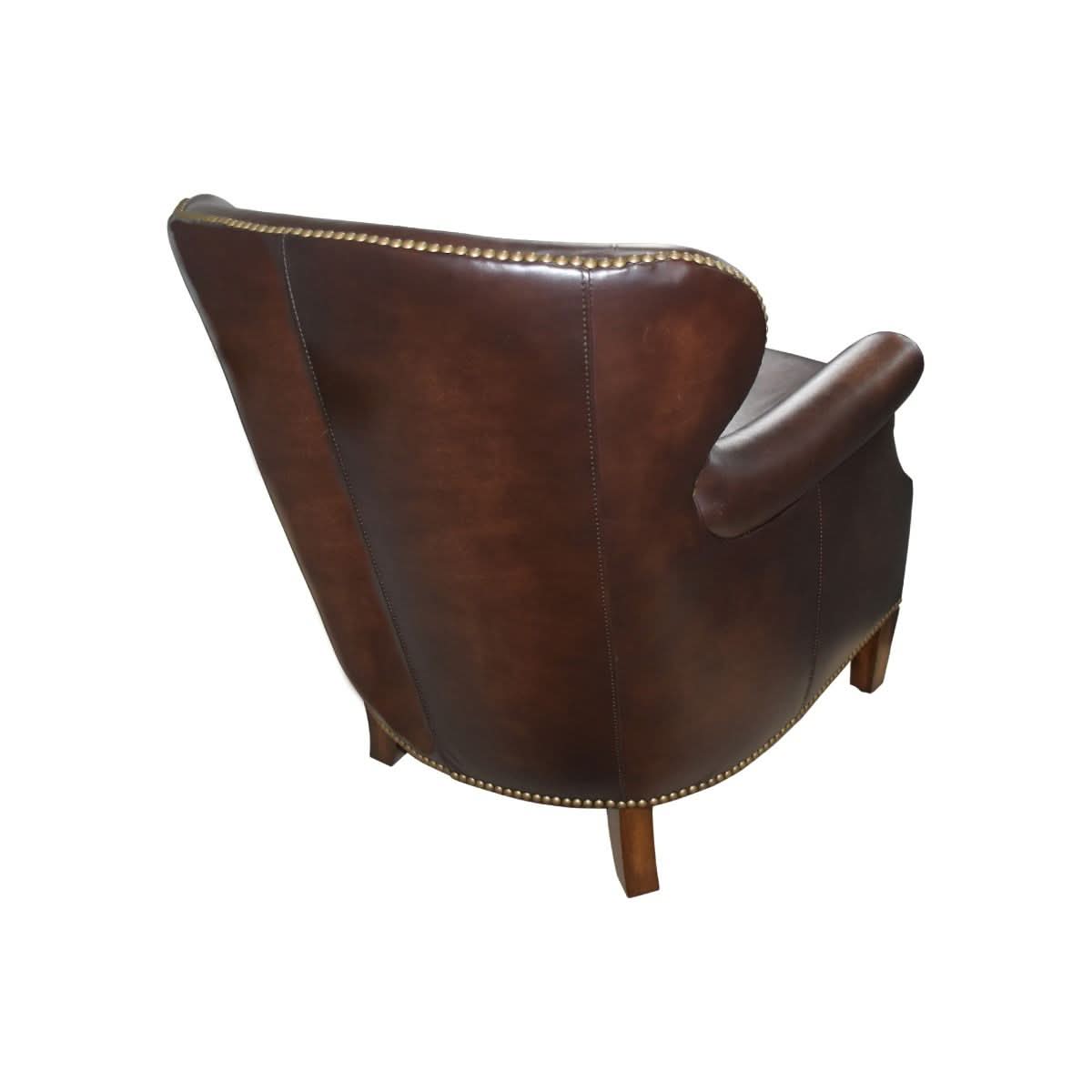 NAPIER GENUINE TOP GRAIN LEATHER ARMCHAIR EASY CHAIR LOUNGE CHAIR FONTANA COLOUR - MyChocolateWood