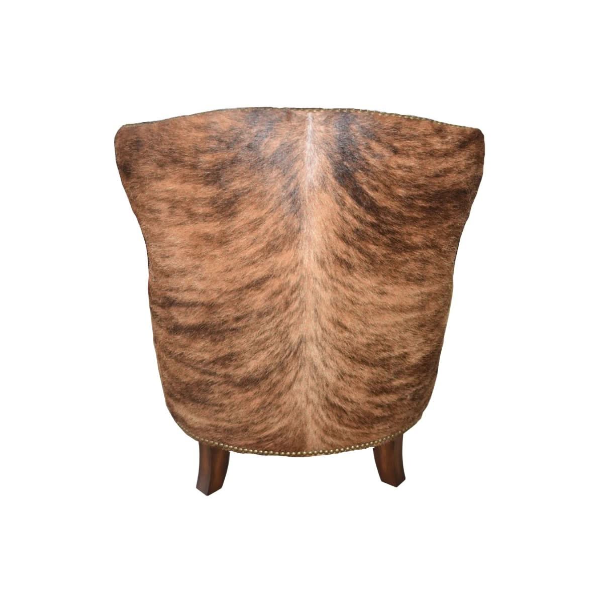 NAPIER GENUINE TOP GRAIN LEATHER ARMCHAIR EASY CHAIR LOUNGE CHAIR FONTANA COLOURED LEATHER WITH EXOTIC DARK HAIR ON HIDE - MyChocolateWood