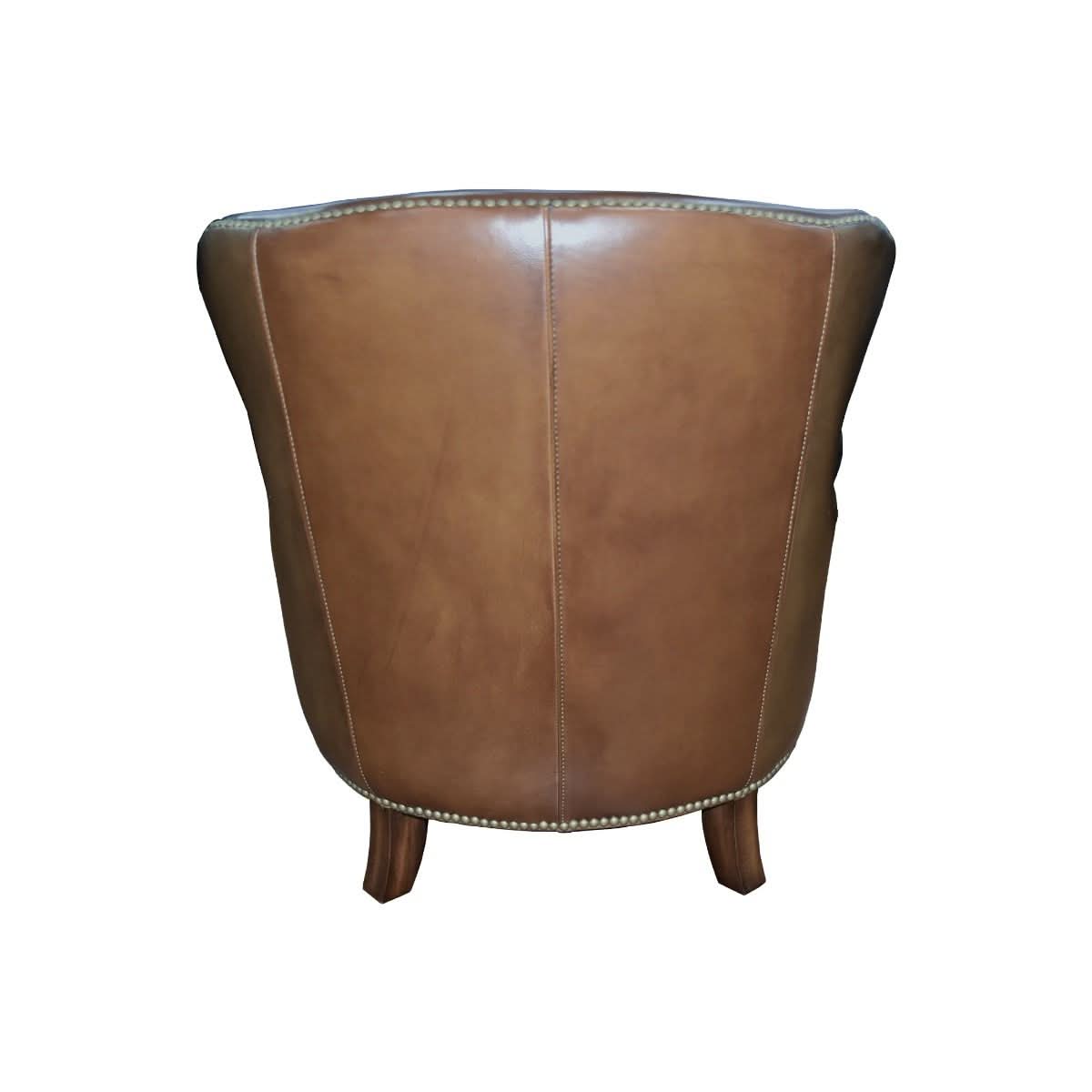 NAPIER GENUINE TOP GRAIN LEATHER ARMCHAIR EASY CHAIR LOUNGE CHAIR LATTE COLOUR - MyChocolateWood