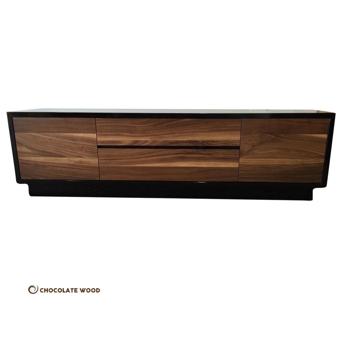 NAPLES AMERICAN WALNUT POLYURETHANE  2 DOOR 2 DRAWER TV/ENTERTAINMENT UNIT AUSTRALIAN MADE TO ORDER - MyChocolateWood