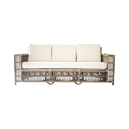 NAPOLI HAMPTONS STYLE 3-SEATER RATTAN SOFA IN ANTIQUE HONEY - MyChocolateWood