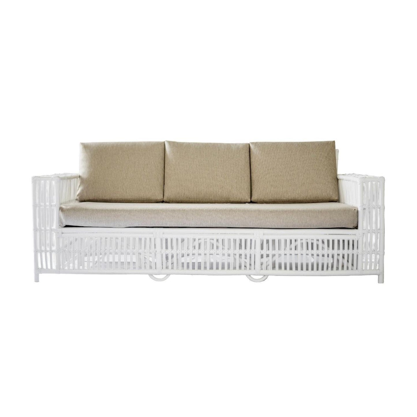 NAPOLI HAMPTONS STYLE 3-SEATER RATTAN SOFA IN SOLID WHITE - MyChocolateWood