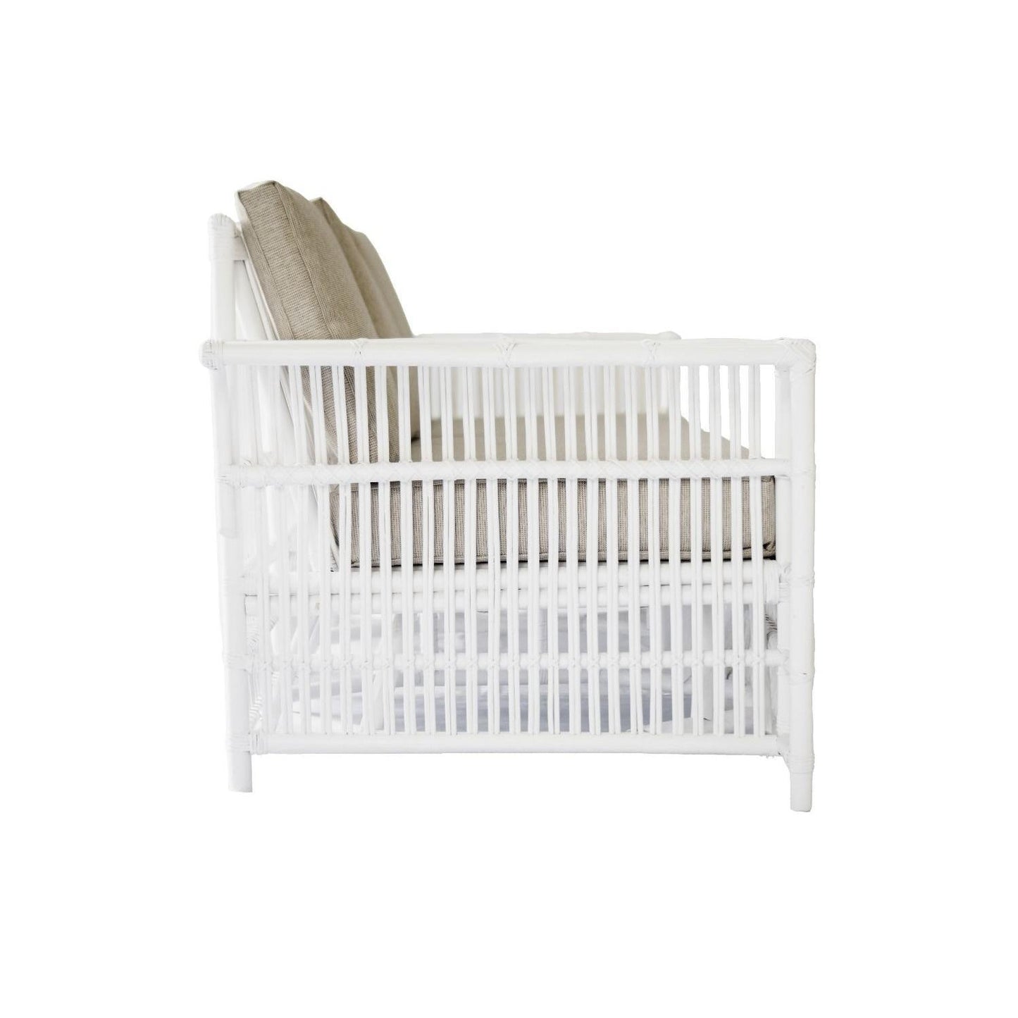 NAPOLI HAMPTONS STYLE 3-SEATER RATTAN SOFA IN SOLID WHITE - MyChocolateWood