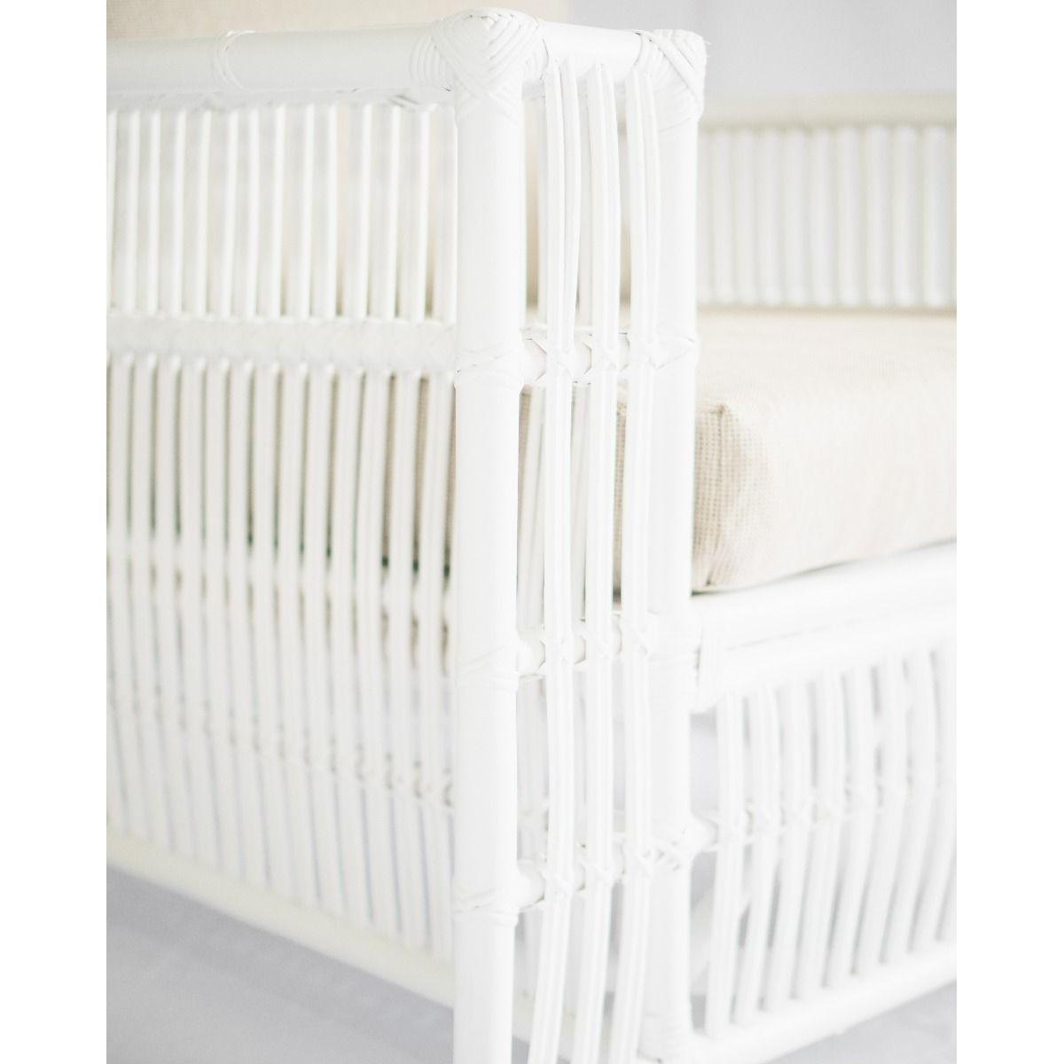 NAPOLI HAMPTONS STYLE RATTAN ARMCHAIR IN SOLID WHITE - MyChocolateWood