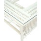 NAPOLI HAMPTONS STYLE RATTAN COFFEE TABLE WITH GLASS TOP IN SOLID WHITE - MyChocolateWood