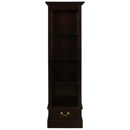NARROW TASMANIA 1 DRAWER BOOKCASE IN CHOCOLATE FINISH - MyChocolateWood