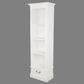 NARROW TASMANIA 1 DRAWER BOOKCASE IN SOLID WHITE FINISH - MyChocolateWood