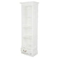 NARROW TASMANIA 1 DRAWER BOOKCASE IN SOLID WHITE FINISH - MyChocolateWood