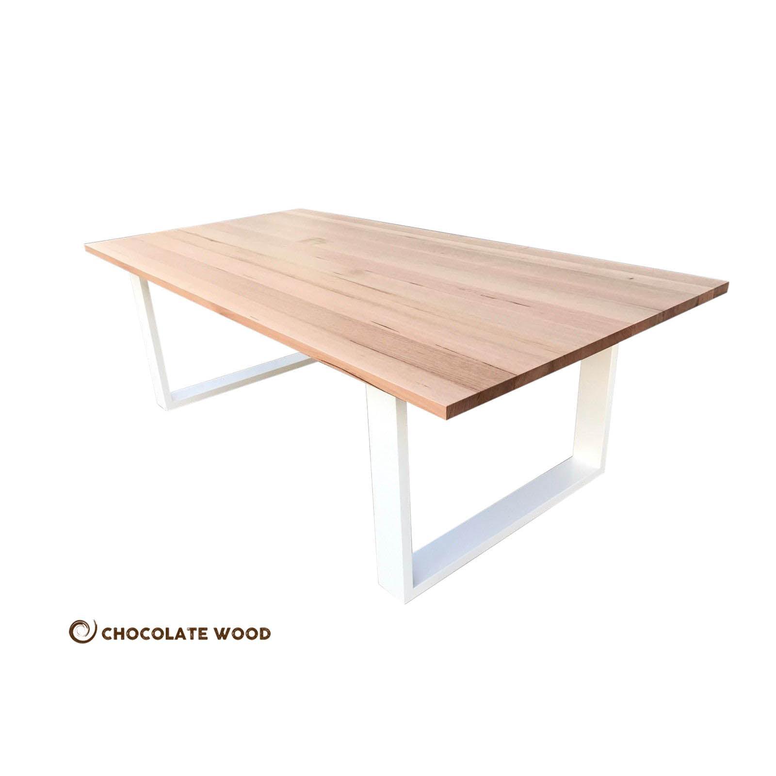 NELL 2-TONE FRENCH PROVINCIAL/HAMPTON STYLE DINING TABLE 240CM IN SOLID TASSIE OAK - MyChocolateWood